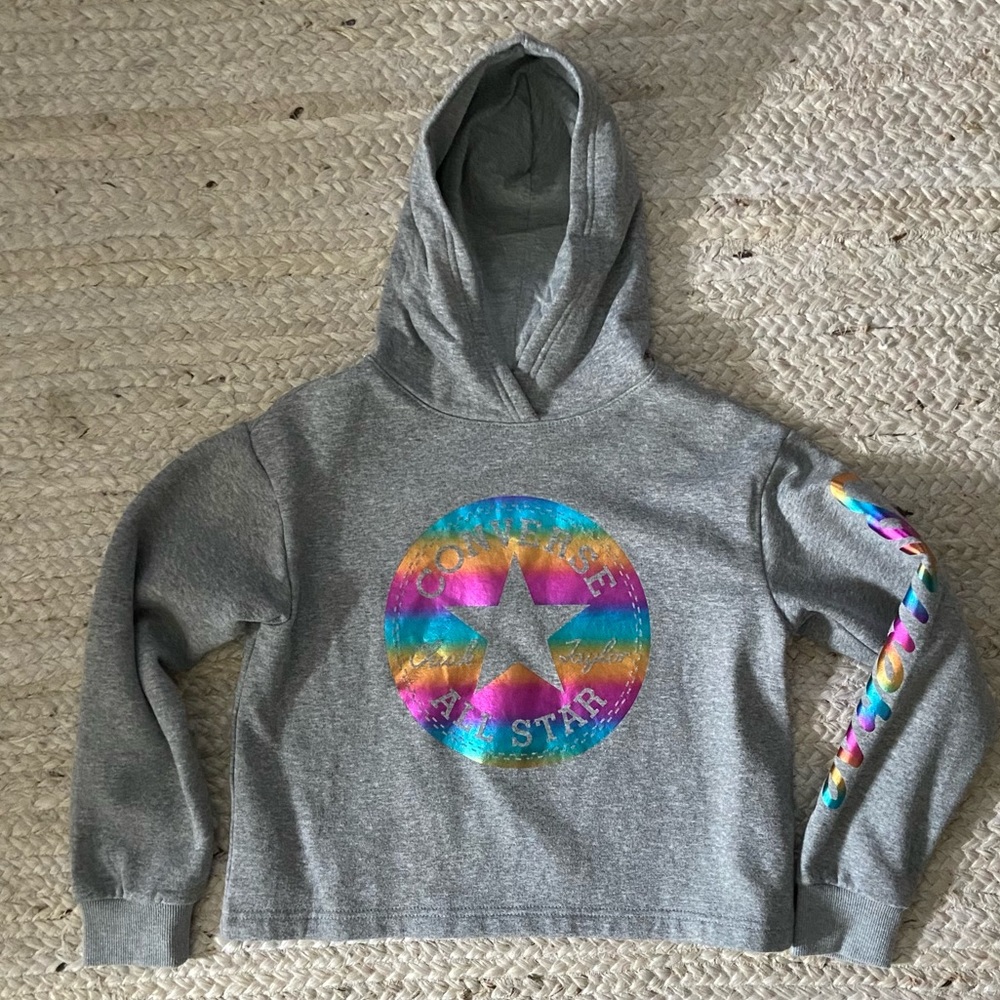 Girls Converse cropped hoodie
